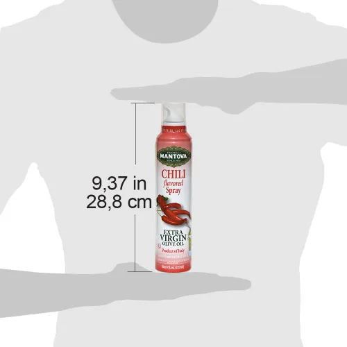 Miniatura 6 de Mantova Spray de Aceite de Oliva Extra Virgen Sabor Chile 8 oz. Botella de Aerosol - Controla la Cantidad de Aceite - Ideal para Ensaladas y Cocina
