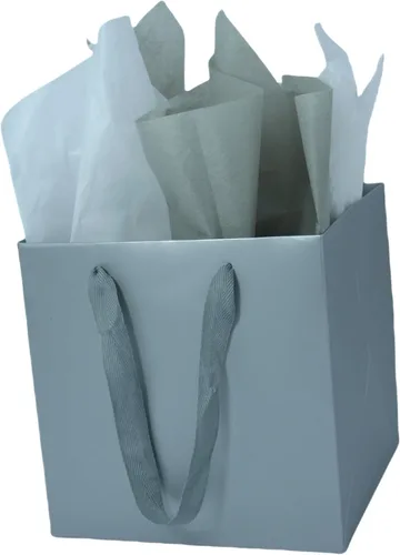 Miniatura 8 de JUNESHE Bolsas de regalo cuadradas pequeñas con papel de seda, color negro, paquete de 2, 5.9 pulgadas Bolsas de papel con asas para cumpleaños