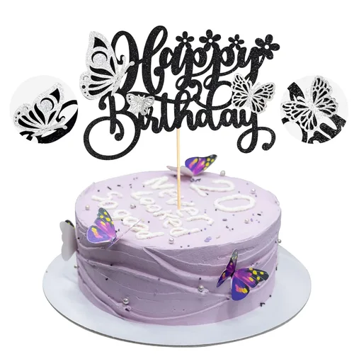 Miniatura 14 de Gyufise Paquete de 24 adornos de mariposa ensamblados con purpurina dorada, decoraciones de mariposa dorada, púas para cupcakes, bodas, 4-dorado