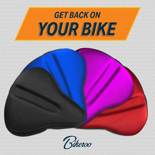 Miniatura 8 de Bikeroo Cojín Cómodo para Asiento de Bicicleta - Cubierta de Gel Acolchada para Ejercicio, Bicicletas de Montaña y Carretera, Ajuste Universal