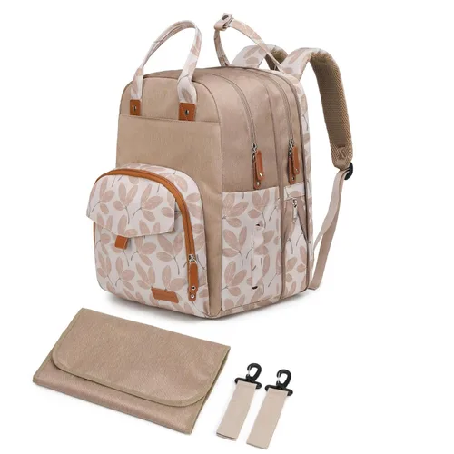 Miniatura 12 de Mochila para pañales Qualyphant - Bolsa de pañales extra grande para 2 niños gemelos (expandible 30-38L) - Mochila de viaje para bebé con cambiador