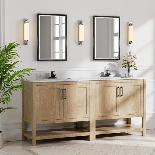 Miniatura 7 de Espejo de baño negro, espejo de baño biselado de 16 x 24 pulgadas para pared, espejo con marco negro antioxidante para decoración de baño, sala