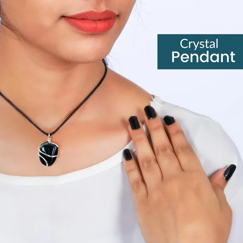 Miniatura 96 de PYOR Collar con colgante curativo de Reiki de cristal, gemas de buena suerte, prosperidad, riqueza, piedras preciosas naturales, collares de buena
