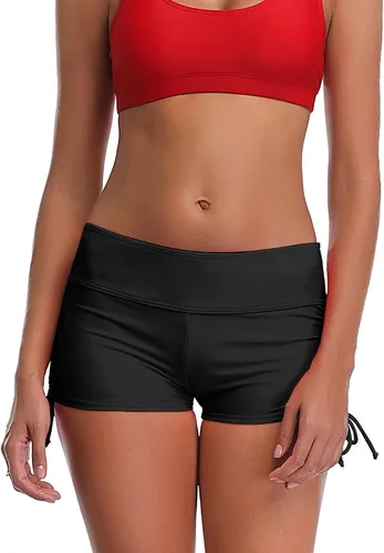 Miniatura 2 de MiYang Pantalones cortos de natación para mujer, parte inferior de vestido de baño Pantalones cortos de correr para yoga con lazo ajustable.
