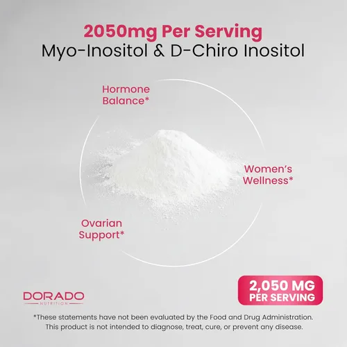 Miniatura 4 de Suplemento de Mio-inositol y D-chiro-inositol en polvo (2050mg por porción, proporción ideal 40:1 de mio-inositol, suministro de 30 días)