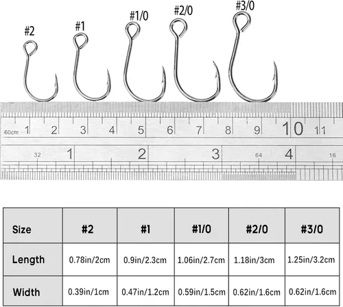 Miniatura 4 de THKFISH 50 unids/100 piezas de caja en línea ganchos individuales de repuesto para señuelos cebos en línea ganchos circulares ojo grande con púas