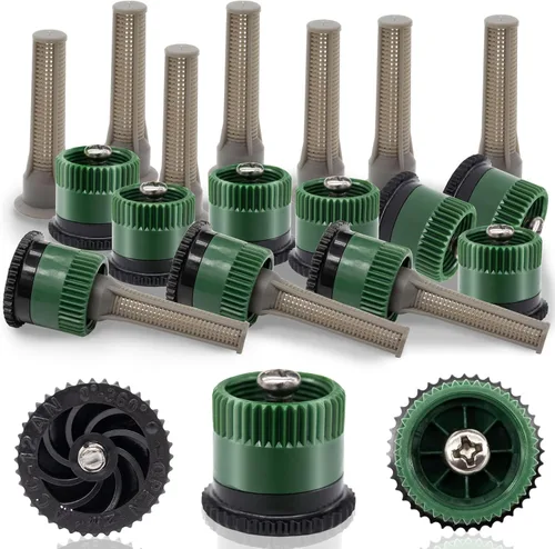 10 boquillas de arco variable 12AN, cabezales de aspersor emergentes de repuesto giratorios de 360 grados compatibles con Rainbird Hunter para riego