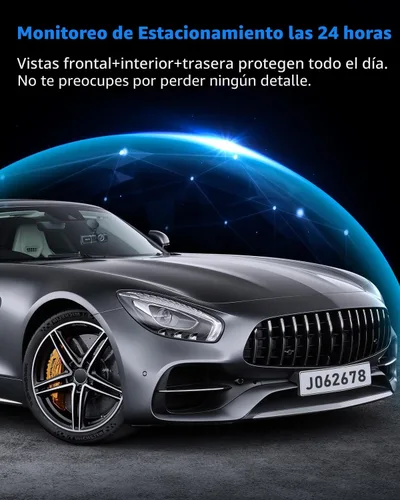 Miniatura 6 de Cámara de tablero frontal y trasera, cámara de tablero 1080P para automóviles, cámara de automóvil de 3 canales frontal trasera e