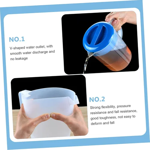Miniatura 2 de Jarra de agua fría graduada, botellas de agua transparentes, bebidas de hielo, dispensador de bebidas de limonada, frigorífico, jarra de té de un