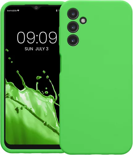 Miniatura 5 de kwmobile Funda Compatible con Samsung Galaxy A14 5G - Funda de teléfono de TPU y silicona con acabado suave - Verde Lima
