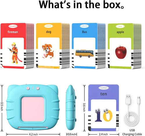 Miniatura 6 de Kidzdo - Juguetes de terapia del habla de bolsillo para niños pequeños - 254 palabras visuales parlantes con música, juguetes Montessori, juguetes