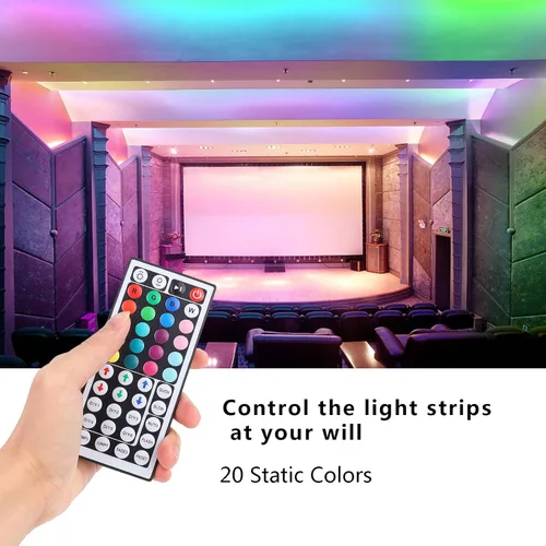 Miniatura 4 de Control remoto de tira de luces LED RGB de 44 teclas, reemplazo de control remoto IR para tira de luces LED SMD 5050 3528 2835 RGB (1 paquete)