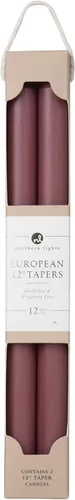 Miniatura 7 de Northern Lights Candles - 12" 2PK Premium Tapers, Burdeos - 72884