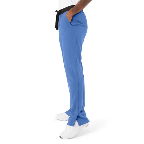 Miniatura 88 de ave. Varick - Pantalón médico de tiro medio para mujer, pierna recta, seis bolsillos, color azul caribeño, talla S