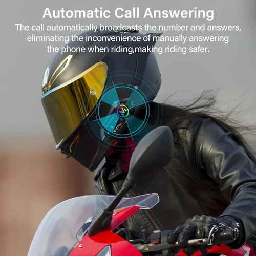Miniatura 7 de Auriculares Bluetooth para casco de motocicleta, intercomunicador de 2 vías, 550 yardas, sonido HIFI, cancelación de ruido, compartir música, 1000