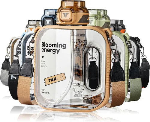 TKK 50oz Half Gallon Hydration Jug with Straw - BPA Free Tritan, Dishwasher Safe Large Capacity Plastic Water Bottle for Gym,Yoga,Travel,Camping &