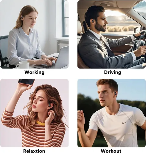 Miniatura 7 de Auriculares inalámbricos Bluetooth con ganchos, auriculares ENC con cancelación de ruido para deportes, reproducción de 60 horas de llamada clara