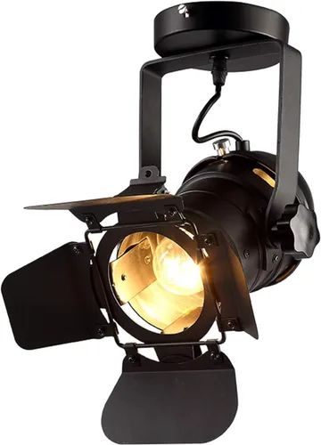 Jorunhe Foco de techo vintage E27 Spot Light Industiral Spot Luz de Pared/techo Ajustable Metal Colgante Iluminación (Estilo Fijo)
