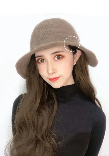 Miniatura 3 de Sombrero con extensión de cabello peinado largo ondulado para mujeres y niñas