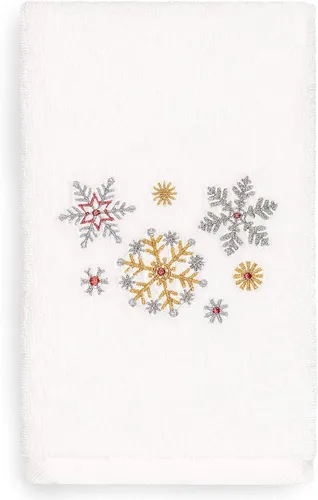 Miniatura 12 de Toalla de mano bordada de lujo 100% algodón turco, racimo de acebo de Navidad