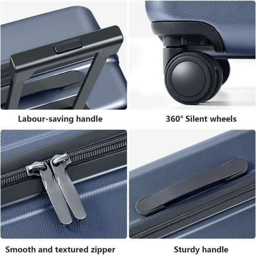 Miniatura 6 de AnyZip Maletas de equipaje con ruedas giratorias PC+ABS Hardshell TSA Lock, Azul marino