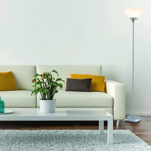 Miniatura 3 de Newhouse Lighting NHFL-HE-SI Henry - Lámpara de pie LED moderna de plástico y metal de 71 pulgadas con interruptor giratorio para dormitorios, sala
