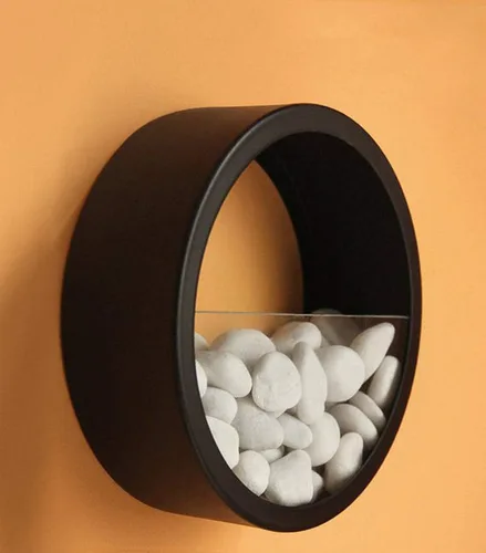 Miniatura 4 de Juego de 3 macetas redondas para colgar en pared, terrario para suculentas, contenedor con soporte de montaje independiente de metal, decorativo