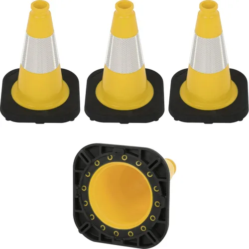 Miniatura 14 de Conos de Tráfico de PVC Naranja/Verde Fluorescente, Cono de Estacionamiento con Base Negra Pesada Estructuralmente Estable Resistente a
