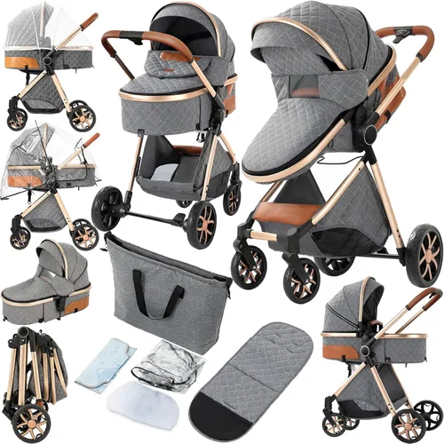 Miniatura 16 de Cochecito de bebé 2 en 1, cochecito convertible, cochecito de bebé estándar reversible, cochecito de bebé portátil, carriola para bebé, silla de 2