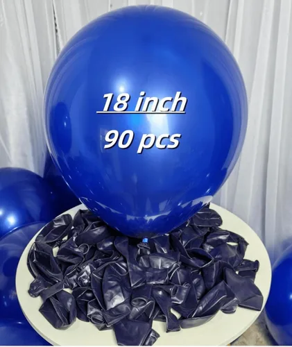 Miniatura 2 de Paquete de 90 globos azul marino de 18 pulgadas, globos grandes azul real para decoraciones de fiestas y eventos