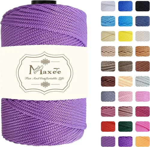Miniatura 52 de Cordón de macramé premium de poliéster 3 mm × 218 yardas, cordón de macramé 100% polipropileno de 3 mm, ideal para crochet, colgadores de pared, 30