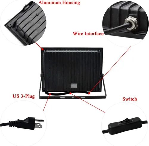 Miniatura 3 de Luz negra LED de 100 W, resistente al agua IP66, para fiestas de luz negra en interiores y exteriores, iluminación de escenario, acuario, brillo