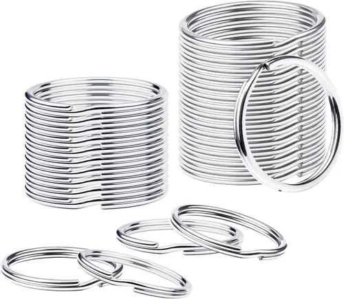 Anillos divididos de acero inoxidable, llavero de metal de 1.1 pulgadas, anillos de llavero plateados a granel, llaveros redondos, anillos para 30