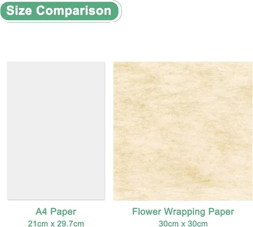 Miniatura 6 de M METERXITY Papel de Envolver Flores de Algodón Coreano de 38 Hojas, Papel de Algodón Floral Impermeable de 11.8 Pulgadas para Ramos/Embalaje