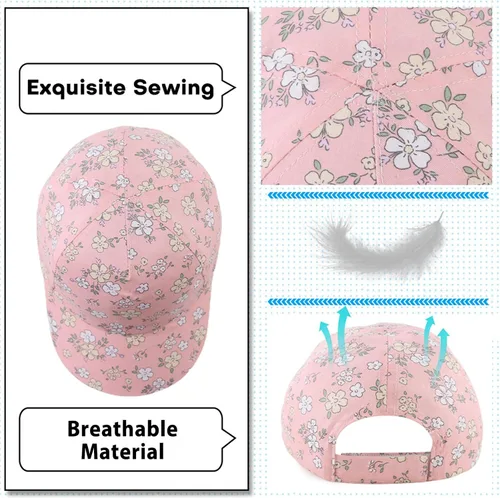 Miniatura 36 de Peecabe Gorra de béisbol para niños pequeños, unisex, de algodón, ajustable, para bebés, niños, gorra de béisbol para niñas de 1 a 5 años