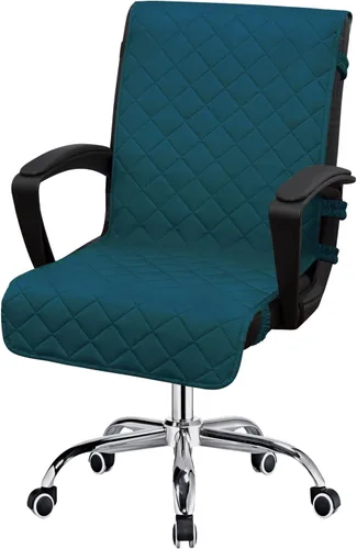 Miniatura 10 de Easy-Going Funda reversible para silla de oficina, resistente al agua, suave, con hebilla antideslizante para sillón o silla sin reposabrazos