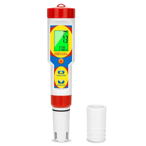 Medidor digital de pH y salinidad para agua salada, acuario, piscina, probador de sal para piscina, 6 en 1, sal de pH mejorada, ORP, EC, TDS, kit de