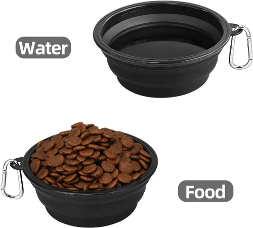 Miniatura 7 de Kytely Tazones grandes plegables para perros, paquete de 2 tazones plegables de viaje para perros de 34 onzas, cuenco portátil para alimentos