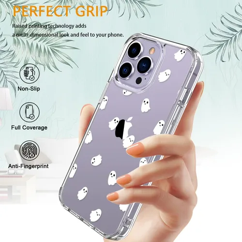 Miniatura 6 de LUHOURI Funda diseñada para iPhone 14 Pro Max con protector de pantalla, acrílico transparente para mujeres y niñas, funda protectora de ajuste