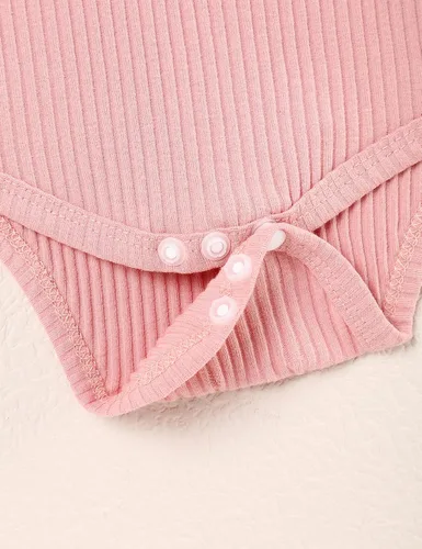 Miniatura 4 de bilison Conjunto de 3 piezas de ropa de bebé para niñas y niñas recién nacidas con letras divertidas y pantalón floral con diadema para niñas recién