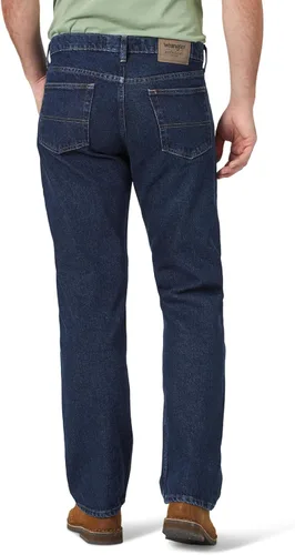 Miniatura 3 de Wrangler Authentics Jeans clásicos para hombre, corte holgado, con 5 bolsillos de algodón