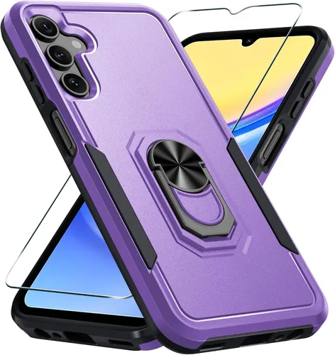 Miniatura 20 de Janmitta Funda compatible con Samsung Galaxy A14 5G con protector de pantalla + protector de lente de cámara, funda resistente de servicio pesado