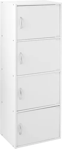 Miniatura 8 de Hodedah Import - Estante con 4 compartimientos., Material Reciclado, Negro