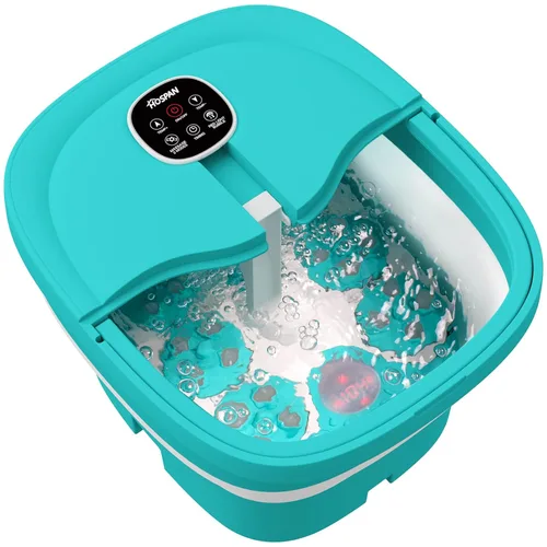 HOSPAN Spa de Pies Plegable con Masaje Giratorio Eléctrico, Baño de Pies con Calor, Burbujas, Control Remoto y 24 Bolas de Masaje Shiatsu