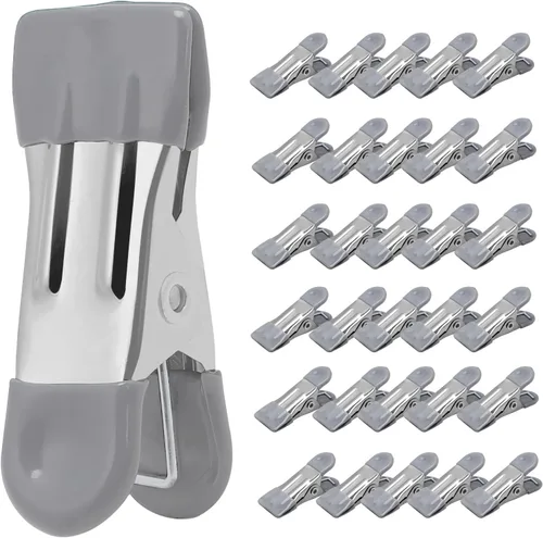 Miniatura 8 de Pinzas de Ropa Resistentes Paquete de 30, Clips de Metal de 2.17 Pulgadas, Pinzas para Ropa para Secado de Fotos Tendedero Lavandería Calcetines