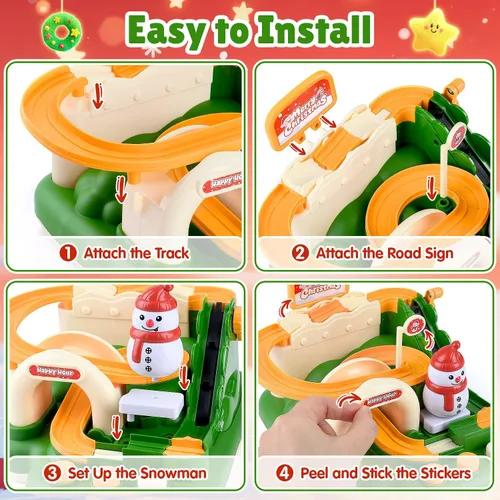 Miniatura 5 de Regalo de Navidad para Niño y Niña de 3 Años - Pista de Carreras de Autos Magnética para Niños Pequeños, Juguetes Educativos Stem para Nietos