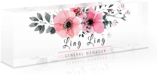 Miniatura 25 de Placa de nombre de escritorio personalizada, placa de identificación acrílica, placas de identificación grabadas personalizadas con logotipo/foto