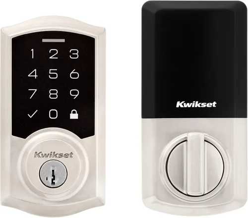 Kwikset SmartCode 270 - Cerradura de puerta con teclado táctil electrónico sin llave con bloqueo automático, códigos de usuario personalizados,