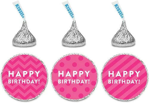 Miniatura 4 de Andaz Press Trío de etiquetas de gotas de chocolate, feliz cumpleaños, lunares, cheurón, rayas, aguamarina, paquete de 216, se adapta a recuerdos