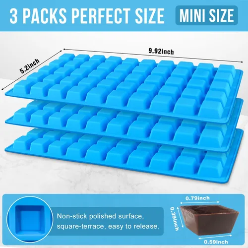 Miniatura 2 de Moldes de silicona para chocolate en miniatura con forma de terraza cuadrada de 50 cavidades - Moldes de silicona antiadherentes para caramelo, 2